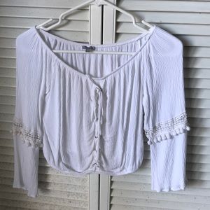 White Off the Shoulder Blouse!